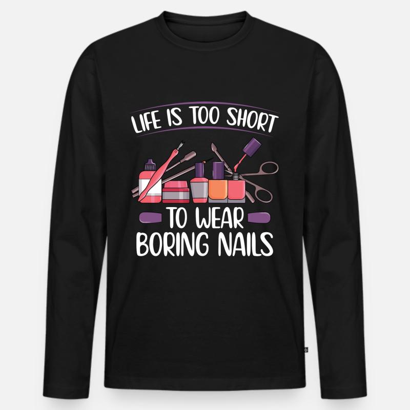 Nageltechniker - Männer Premium Bio Langarmshirt - Schwarz