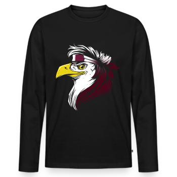 Qatar - Men's Premium Organic Long Sleeve Shirt - black - Front - Nico (187cm)