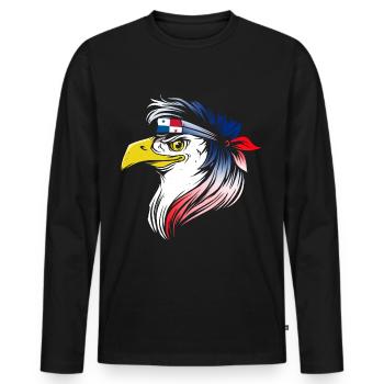 Panama - T-shirt manches longues Premium bio Homme - noir - Devant - Nico (187cm)