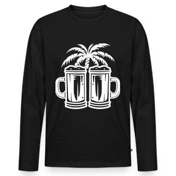 Beer Palm Trees Island Vacation - Men's Premium Organic Long Sleeve Shirt - black - Front - Nico (187cm)