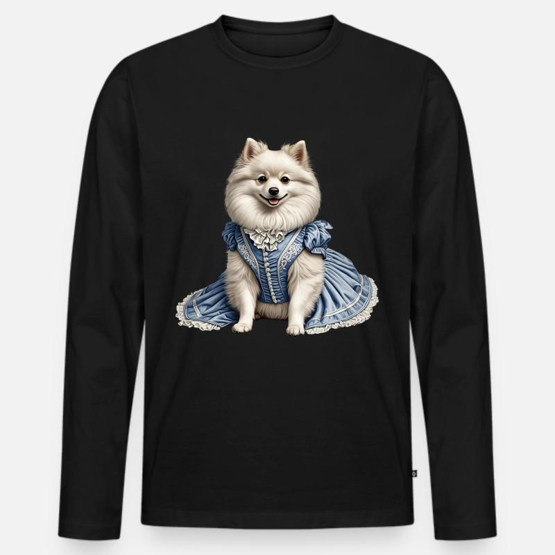 Edler Hund - Männer Premium Bio Langarmshirt - Schwarz