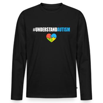 Understand Autism Hashtag - Men's Premium Organic Long Sleeve Shirt - black - Front - Nico (187cm)