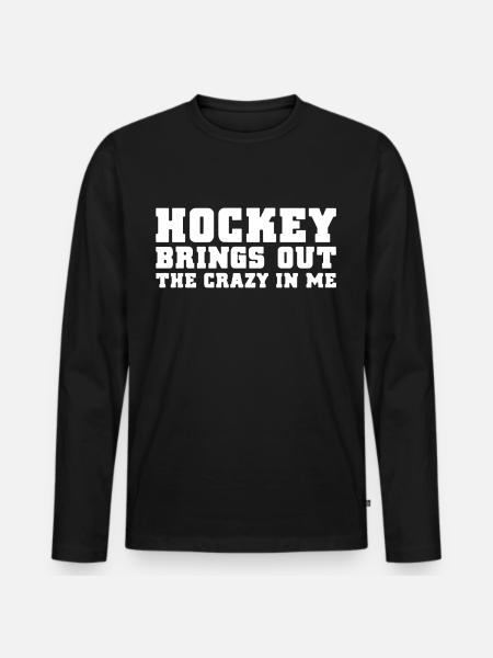 Crazy About Hockey - Men's Premium Organic Long Sleeve Shirt - black