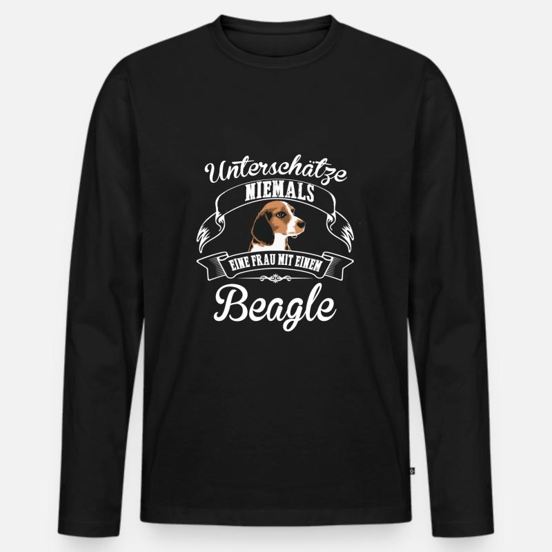 Beagle - Männer Premium Bio Langarmshirt - Schwarz