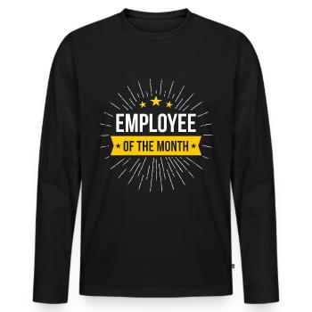 Employé du mois - T-shirt manches longues Premium bio Homme - noir - Devant - Nico (187cm)