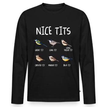 Bird Watching Birdwatcher Bird - Men's Premium Organic Long Sleeve Shirt - black - Front - Nico (187cm)