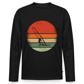 Planche à voile Planche à voile Planche de surf Surf - T-shirt manches longues Premium bio Homme - noir - Devant - Nico (187cm)