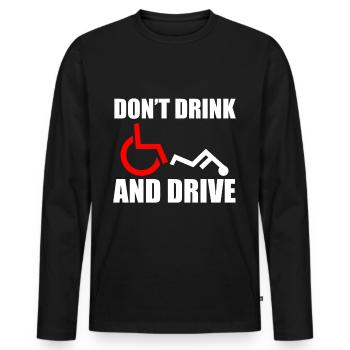 Wheelchair Humor Disabled - Men's Premium Organic Long Sleeve Shirt - black - Front - Nico (187cm)