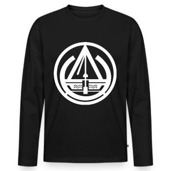 Signe de guilde Brunnenbauer - T-shirt manches longues Premium bio Homme - noir - Devant - Nico (187cm)
