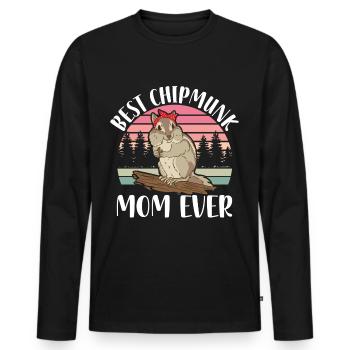 Chipmunk Pet | Chipmunk Gift Ideas - Men's Premium Organic Long Sleeve Shirt - black - Front - Nico (187cm)