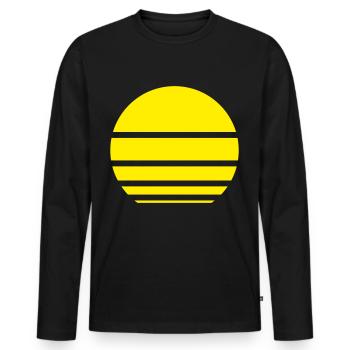 Motif cadre soleil - T-shirt manches longues Premium bio Homme - noir - Devant - Nico (187cm)