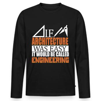 Architecture Ingénierie Profession d’architecte - T-shirt manches longues Premium bio Homme - noir - Devant - Nico (187cm)