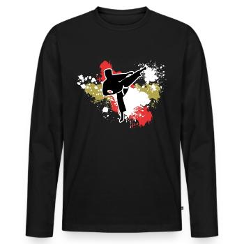 Karaté Temps Libre Cadeau Karatéka Sport de Combat - T-shirt manches longues Premium bio Homme - noir - Devant - Nico (187cm)