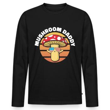 Mushroom pickers and mushroom friends - Men's Premium Organic Long Sleeve Shirt - black - Front - Nico (187cm)
