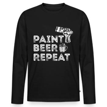Maler und Lackierer, der Beste und Nervigste Beruf - Männer Premium Bio Langarmshirt - Schwarz - Vorne - Nico (187cm)