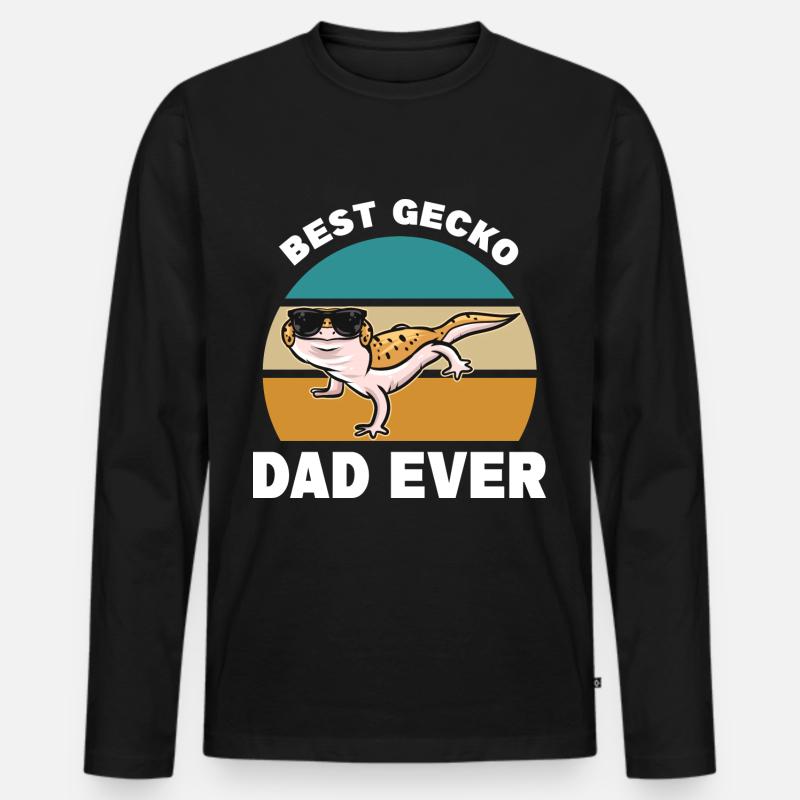 Gecko - Männer Premium Bio Langarmshirt - Schwarz