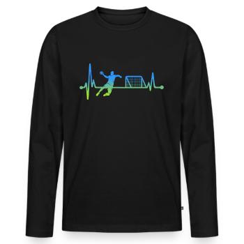 Handballer Herzlinie Handball Handballspieler - Männer Premium Bio Langarmshirt - Schwarz - Vorne - Nico (187cm)