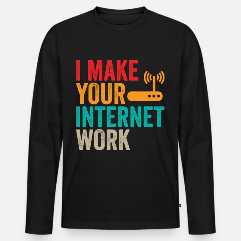 Netzwerkingenieur Internet-arbeitsadministrator - Männer Premium Bio Langarmshirt - Schwarz