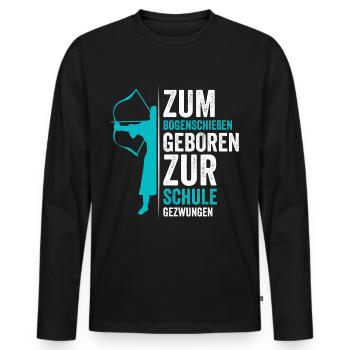 Bogenschießen Bogenschütze Pfeile Bogen - Männer Premium Bio Langarmshirt - Schwarz - Vorne - Nico (187cm)