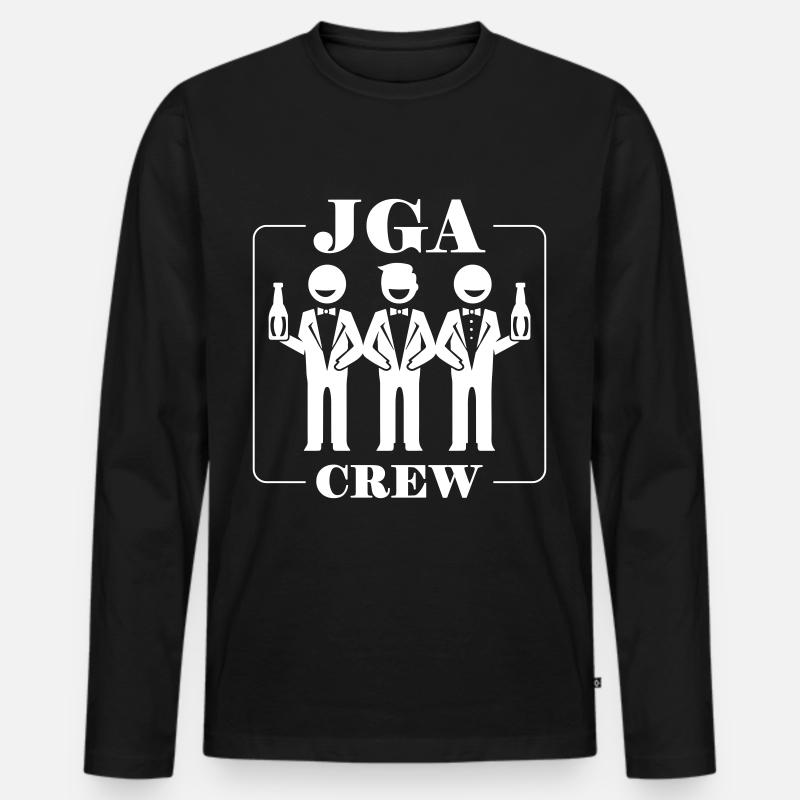 Junggesellenabschied Crew - Männer Premium Bio Langarmshirt - Schwarz