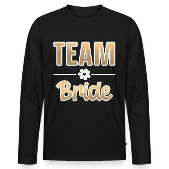 Team Bride - Men's Premium Organic Long Sleeve Shirt - black - Front - Nico (187cm)