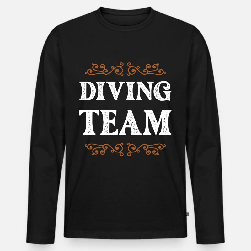 Diving Crew - Männer Premium Bio Langarmshirt - Schwarz