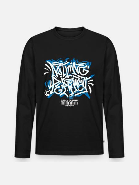 Streetwear Urban Graffiti - Männer Premium Bio Langarmshirt - Schwarz