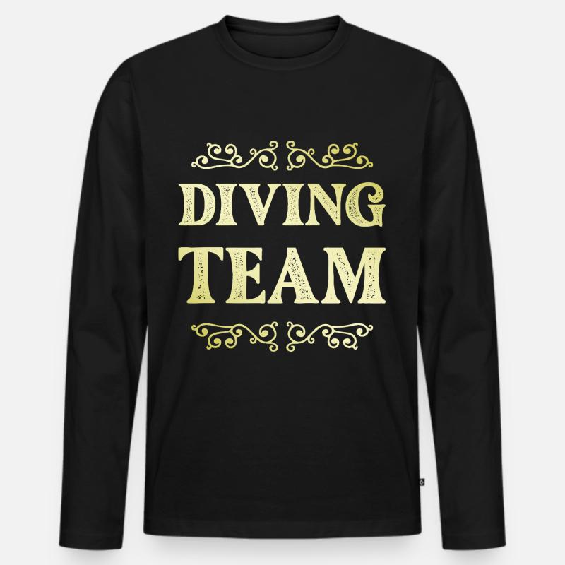 Diving Team - Männer Premium Bio Langarmshirt - Schwarz