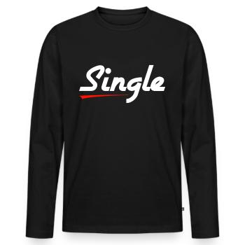 Single - Männer Premium Bio Langarmshirt - Schwarz - Vorne - Nico (187cm)