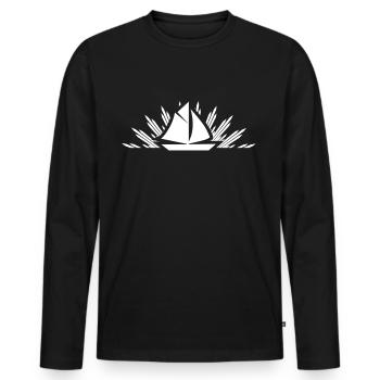 Schiff - Männer Premium Bio Langarmshirt - Schwarz - Vorne - Nico (187cm)