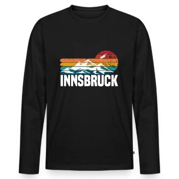 Innsbruck sunset - Men's Premium Organic Long Sleeve Shirt - black - Front - Nico (187cm)