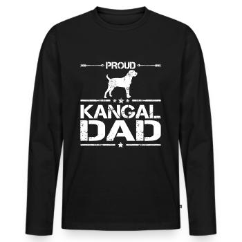 Kangal Chien Papa Disant - T-shirt manches longues Premium bio Homme - noir - Devant - Nico (187cm)