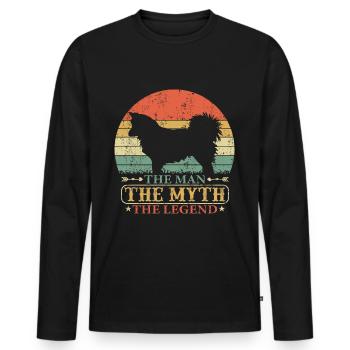 Icelandic Dog Papa Saying - Men's Premium Organic Long Sleeve Shirt - black - Front - Nico (187cm)