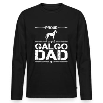 Galgo Espanol Hund Windhund Papa - Männer Premium Bio Langarmshirt - Schwarz - Vorne - Nico (187cm)