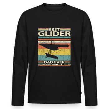 Hängegleiter Pilot Papa Spruch Lustig - Männer Premium Bio Langarmshirt - Schwarz - Vorne - Nico (187cm)