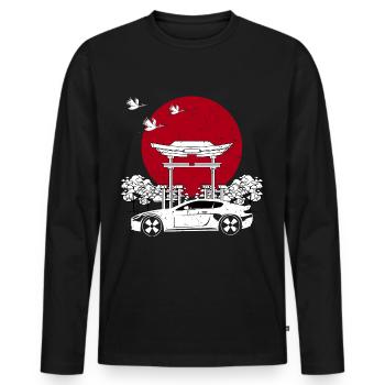 JDM Motorsport Japan Auto - Mannen Premium Bio shirt met lange mouwen - zwart - Voor - Nico (187cm)