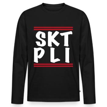 Pauli Paulianer Sankt Pauli Hamburg St. Pauli - Männer Premium Bio Langarmshirt - Schwarz - Vorne - Nico (187cm)