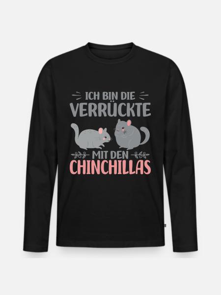 Chinchilla - Männer Premium Bio Langarmshirt - Schwarz