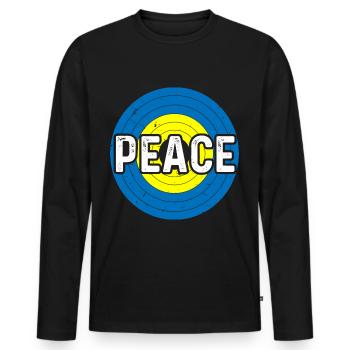 Peace Regenbogen Kreis Frieden Freiheit Liebe - Männer Premium Bio Langarmshirt - Schwarz - Vorne - Nico (187cm)