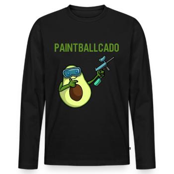 Paintball - T-shirt manches longues Premium bio Homme - noir - Devant - Nico (187cm)