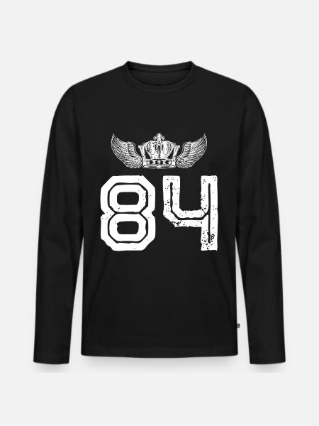 84 Number crown - Men's Premium Organic Long Sleeve Shirt - black