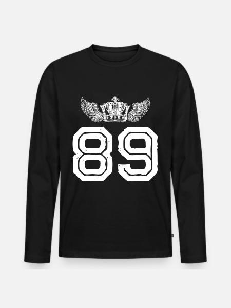 89 Number crown - Men's Premium Organic Long Sleeve Shirt - black