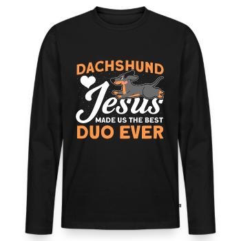 Dackel Dackel Dackel Mama Dackel Haustier - Männer Premium Bio Langarmshirt - Schwarz - Vorne - Nico (187cm)