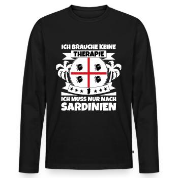 Sardinien Flagge Sardische Fahne Keine Therapie - Männer Premium Bio Langarmshirt - Schwarz - Vorne - Nico (187cm)
