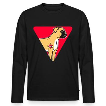 Boxer Dog Father - Men's Premium Organic Long Sleeve Shirt - black - Front - Nico (187cm)
