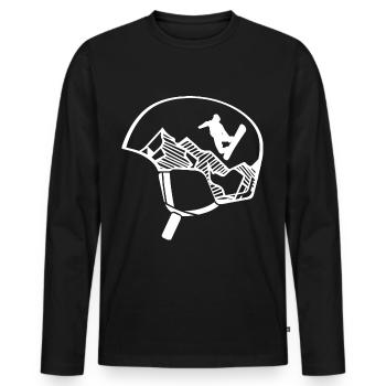 Montagne - Snowboard - (25) - T-shirt manches longues Premium bio Homme - noir - Devant - Nico (187cm)