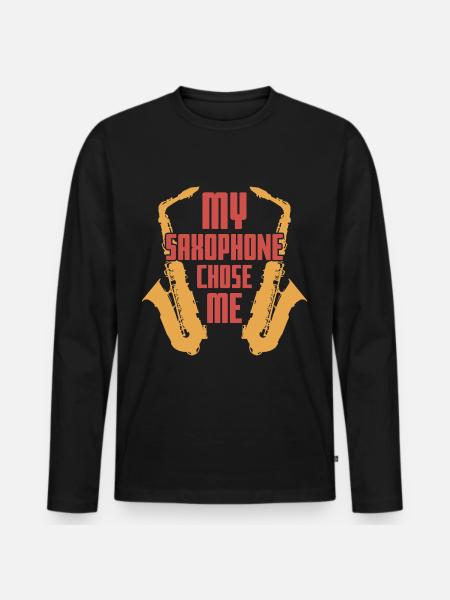 Saxophone Jazz - Men's Premium Organic Long Sleeve Shirt - black