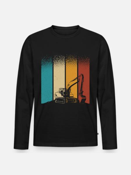 Excavator - Men's Premium Organic Long Sleeve Shirt - black