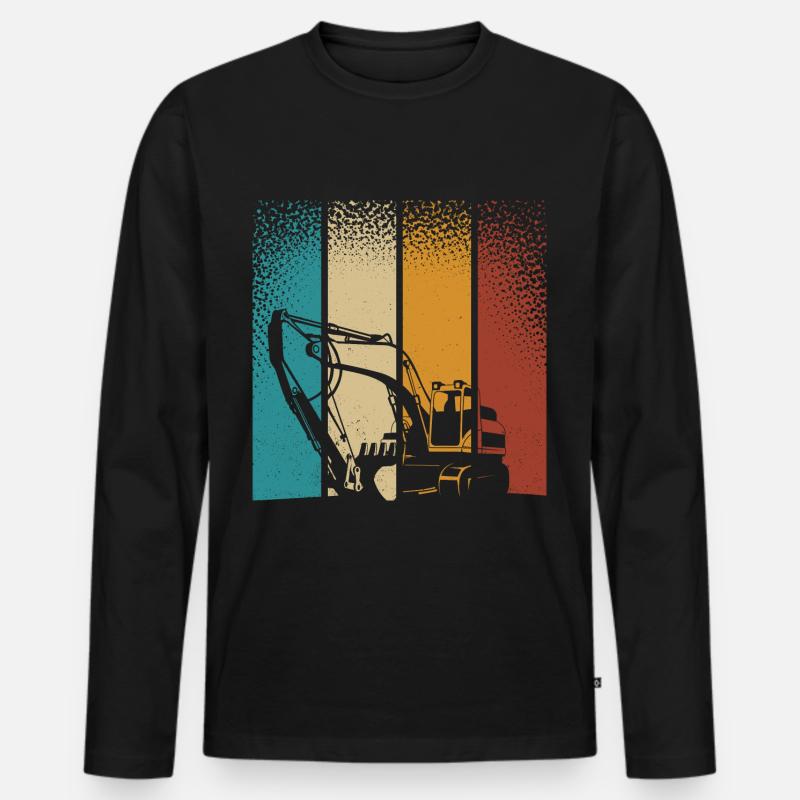 Bagger - Männer Premium Bio Langarmshirt - Schwarz