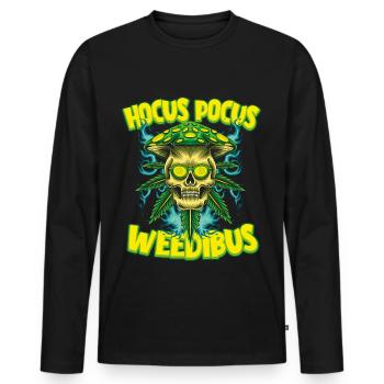 Hocus Pocus Weedibus - 420 Blaze Motiv - Männer Premium Bio Langarmshirt - Schwarz - Vorne - Nico (187cm)
